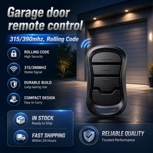 Garage Door Remote Control, 315/390 MHz Rolling Code, 4-Button Replacement Key Fob Transmitter