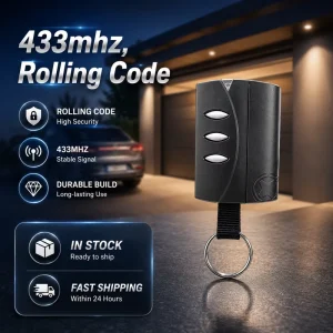 Garage Door Remote Control, 433.92MHz, Rolling Code, 3 Buttons, Gate Opener Replacement Keyfob Transmitter