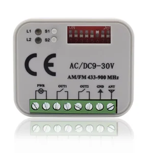 Garage Door Remote Control Receiver AC DC 9-30V Dual Channel 2CH Relay Module 433-900MHz Fixed Code Rolling Code Switch