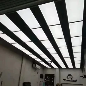 Garage Led Detail RGB Wall Wood Led Ceiling Light and Nine square Grid Panel Light Panel Connector