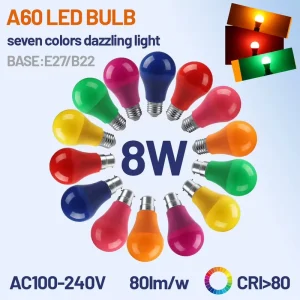 Garden LED Bulb E27 AC Powered Plastic G45 1W 3W Red Green Yellow Blue