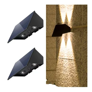 Garden Lighting Wall Lamp IP65 Waterproof up and Down Solar Wall Washer Lights Patio LED Solar Light Wall Type Outdoor