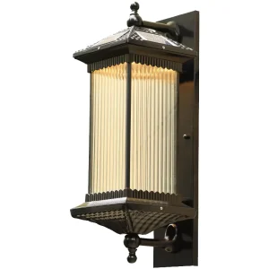Garden Outdoor Aluminum Wall Light European Style Waterproof IP65 Double-Headed LED Up Lighting Solar Powered Dimmable