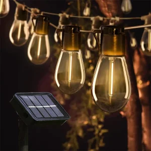 Garden Solar Light Garland Bulb Edison String Lights Retro Glass Outdoor Waterproof Party Christmas Decoration Fairy Lamp