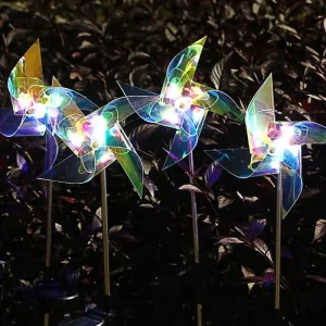 Garden Solar Lights House Decorative Patio Backyard Pathway Lights Waterproof Laser Colorful Windmills Solar LED Outdoor Light