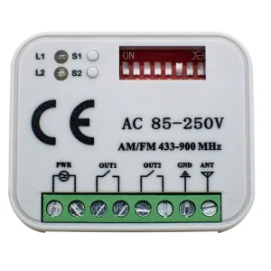Gate Opener Remote Control Receiver AC 85-250V Dual Channel 2CH Relay Module 433-900MHz Fixed Code Rolling Code Command