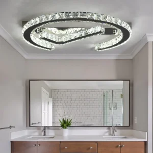 Geometric Crystal Stainless Steel LED Ceiling Light, Switch-Controlled