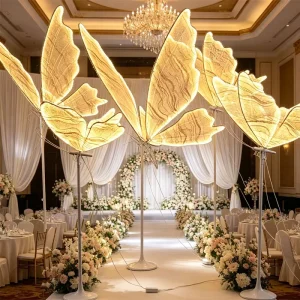 Giant Iron LED Butterfly Stand Light Romantic Luxury Wedding Aisle Road Lead Decoration Warm White Event Floor Lamp