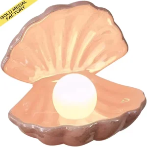 Girl Series Shell Pearl LightCeramic Shell Night Light Mermaid Fairy LED Night Lamp Bedside Home Decor Christmas Gift