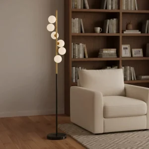 Glass Ball Floor Lamp Modern Vertical Floor Lamp