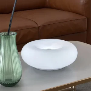 Glass Bedside Night Light Table Lamp Red