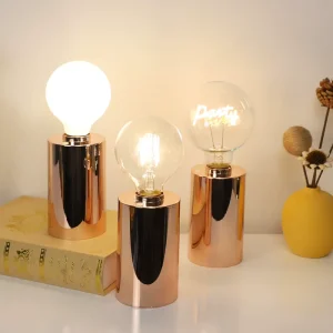 Glass Bulb Desk Lamp for Bedroom Living Room Bedside Night Light Decoration Battery Operated Table Lamp