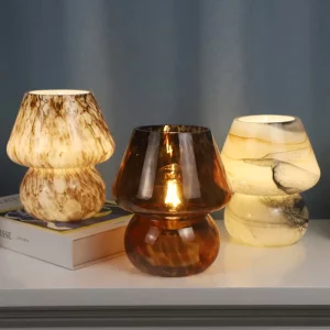 Glass LED Bedside Desk Lamp