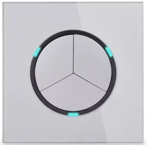Glass Panel Circular Button LED European 16A Socket Retro Style Wall Switch EU UK Standard 3 Gang 2 Way 110 250V