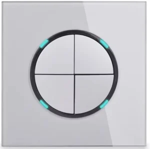 Glass Panel Circular Button Wall Switch LED European 16A Socket Retro Style EU UK Standard 4 Gang 2 Way 110 250V