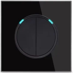 Glass Panel Circular Button Wall Switch LED European 16A Socket Retro Style Toggle EU UK Standard 2 Gang 2 Way 110 250V
