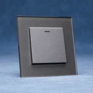 Glass Panel Switch and Socket 1 Gang 1 Way EU 86 Size Wall Light Switch