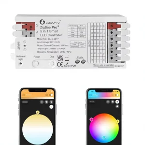 Gledopto 5 in 1 Smart LED Controller ZigBee Pro RGBCCT RGBW RGB WW CW Dimmer DC12 24V 15 20A Multiple Control Modes Manual