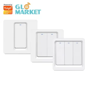 Glomarket Tuya WiFi Zigbee Smart Light Switch Push Button Wall Switch 1 2 3 Gang Work with Alexa Google Home