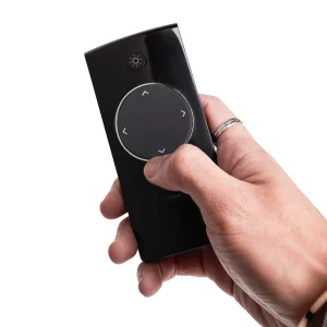 Glossy Black 7-Button RF 433MHz Plastic and Metal Remote Control for Smart Home Lighting