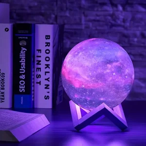 Glowing Led. Usb Night Light Moon Shape Projector Nsl Lighting galaxy Lamp 5.9 Inch 16 Color