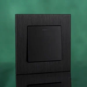 Gold Black Grey Aluminum Panel Wall Switch, 1 Gang, 1 Way 2 Way 3 Way, LED Indicator