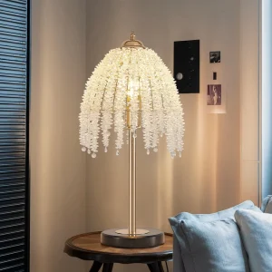 Gold Crystal Table Lamp Elegant Nightstand Desk Light Modern Bedside Lamps for Living Room Bedroom