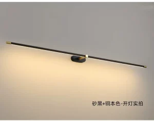 Gold Linear LED Vanity Light, Bathroom Mirror Cabinet, Living Room, Interior Wall Lamp