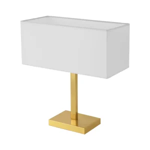 Gold Luxury Table Lamp for Modern Living & Hotel Rooms Square Iron Body with Shade for Dining Desks & Restaurant