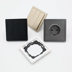 Gold PC Panel EU Standard Modular German Schuko Wall Switches and Sockets 1/2/3 Gang 16A 250V IP20 CE Certified