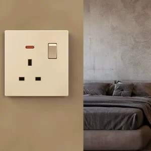 Gold Waterproof PC Wall Switch and Outlet 86 Type for Hotel and Home
