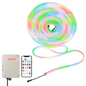 Gouly High Brightness Chasing Color Led Neon Flex Strip RGBIC Flexible Lighting for Modern Home Decor