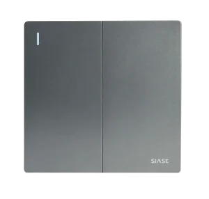 Gray 2 Gang 2 Way Big Panel 10A 250V Light Wall Switch