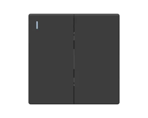 Gray 2 Gang 2 Way Wall Switch Socket With Large Panel 10A 250V