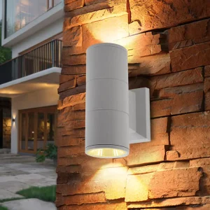 Grey Black Color Outdoor Wall Light Modern Waterproof IP65 Cylinder Aluminum Up and Down LED Outdoor Wall Lamps