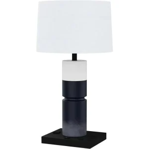 Guestroom Table Lamp Contract Grade White Shade Nightstand Lamp with AC Power Supply