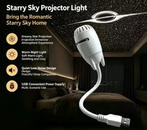 HD Focusing Starry Sky Ceiling Projection Night Light Bedroom Eye Protection Bedside Lamp USB Voice Control Car Atmosphere Light