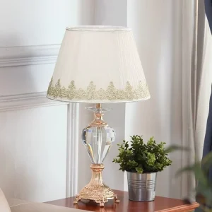 HJ HOME Nordic American Crystal LED Table Lamp Modern Simple Luxury Warm Wedding Bedroom Bedside Desk Light