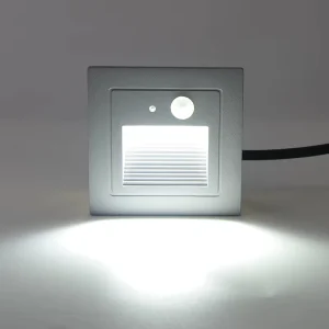 HOTOOK European Standard Recessed Smart Motion Sensor LED Stair Light Aluminum Body Wall Lamps Recessed Step Wall Light