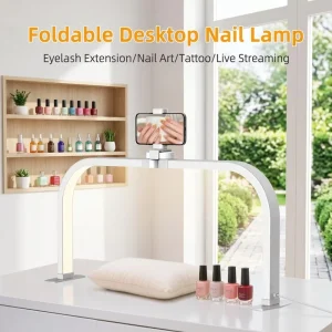 Half Moon Nail Desk Lamp LED Beauty Light Manicure Task Adjustable Color Temperature Home Salon Portable Supply