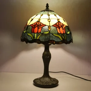 Handcrafted Table Lamps Mediterranean Style Stained Glass Dome AC E26 LED Reading Lights Accent Desk