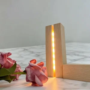 Handcrafted Wooden Lamp Base Warm Cozy Wooden Lamp Stand LED Night Lights Table Lamps Warm White Light for Living Space