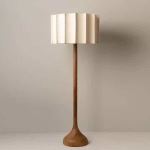 Handmade Minimalist Solid Wood LED Floor Lamp Residential Villa Decorative for Living Room Bedroom Study Hotel E26 Base