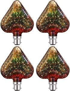 Heart Shape 3D Firework Light Bulb Edison Glass LED Bulb 220V B22 for Bedroom Home Restaurant Bar Hotel Decoration Light Bulb