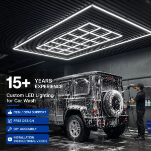 Hexagon LED Panel Hanging Light for Garage Ceiling with Connector Set and Remote Dimming