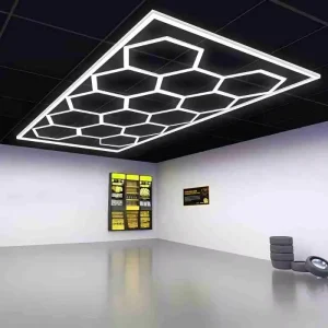 Hexagonal Honeycomb LED Ceiling Light for Barbershops, Stores, Workshops, Supermarkets, and Garages