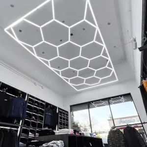 Hexagonal Honeycomb Modular LED Ceiling Light for Commercial Showrooms and Retail Stores