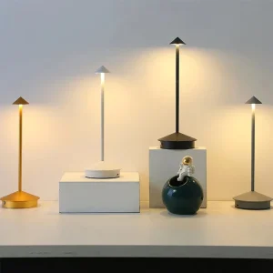 High Bright Modern Aluminum Battery Powered Wireless Touch Control LED Night Light Bedroom Cordless Small Table Lamp