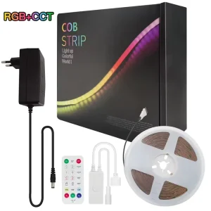 High Brightness 5M Set 24v 849LED M 12mm RGBWC RGBCCT Dimmable Cob Smart Led Strip Light