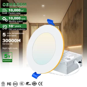 High Brightness Dimmable Aluminum Round Panel Lamp Office Living Room 9W 12W Recessed Ceiling LED Panel Light